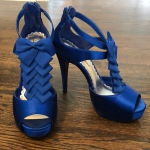 Blue satin and bows